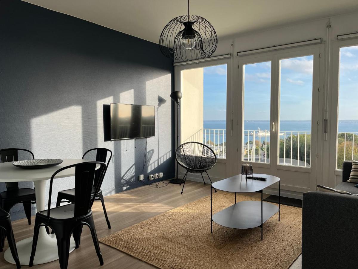 Nouveau! Appartement Vue Mer 180° Et Place Parking Brest Luaran gambar