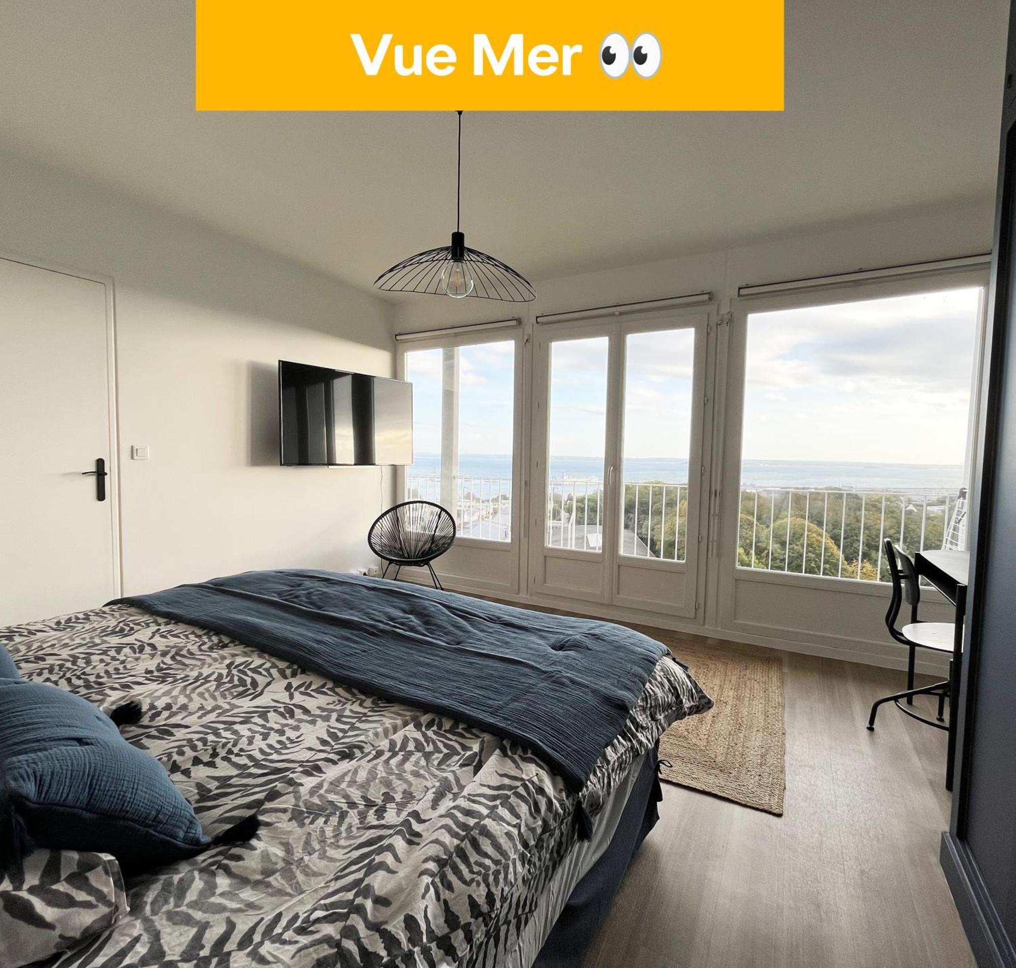 Nouveau! Appartement Vue Mer 180° Et Place Parking Brest Luaran gambar